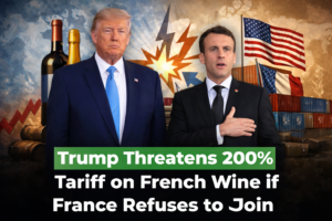 Trump Tariff 200% on France Wine for GAza Board Rejection